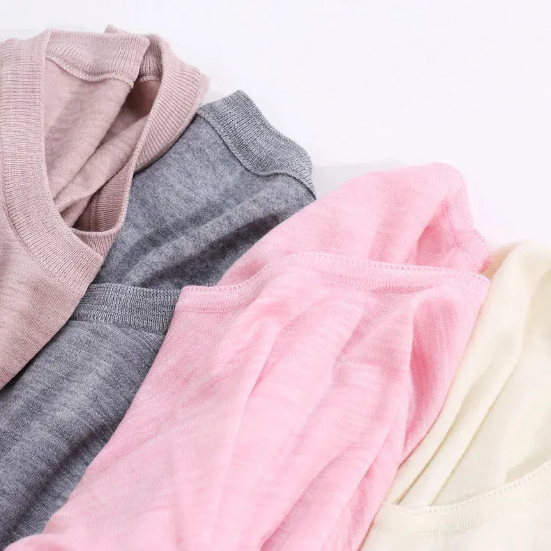 100% Merino Wool Women's Thermal Underwear Set - Thick & Warm Winter Base Layer