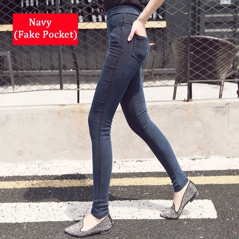 2015 New Fashion Ladies Casual Stretch Denim Jeans Leggings Jeggings Pencil Pants Thin Skinny Leggings Jeans Womens Clothing