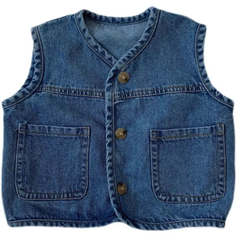 2024 new spring autumn summer fashion Baby girl kids cotton Denim vest children comfortable cute baby Clothes Children Clothing