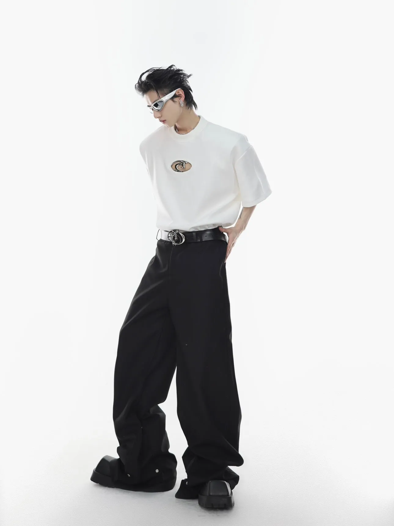 【23s Apr.】Button Loose Straight-leg Trousers