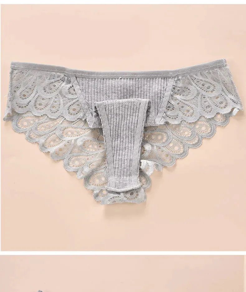 3/5Pcs Women Panties Plus Size Sexy Cotton Thong G-string Underwear Low-rise Female Briefs Ladies Underpants Solid Color Panties