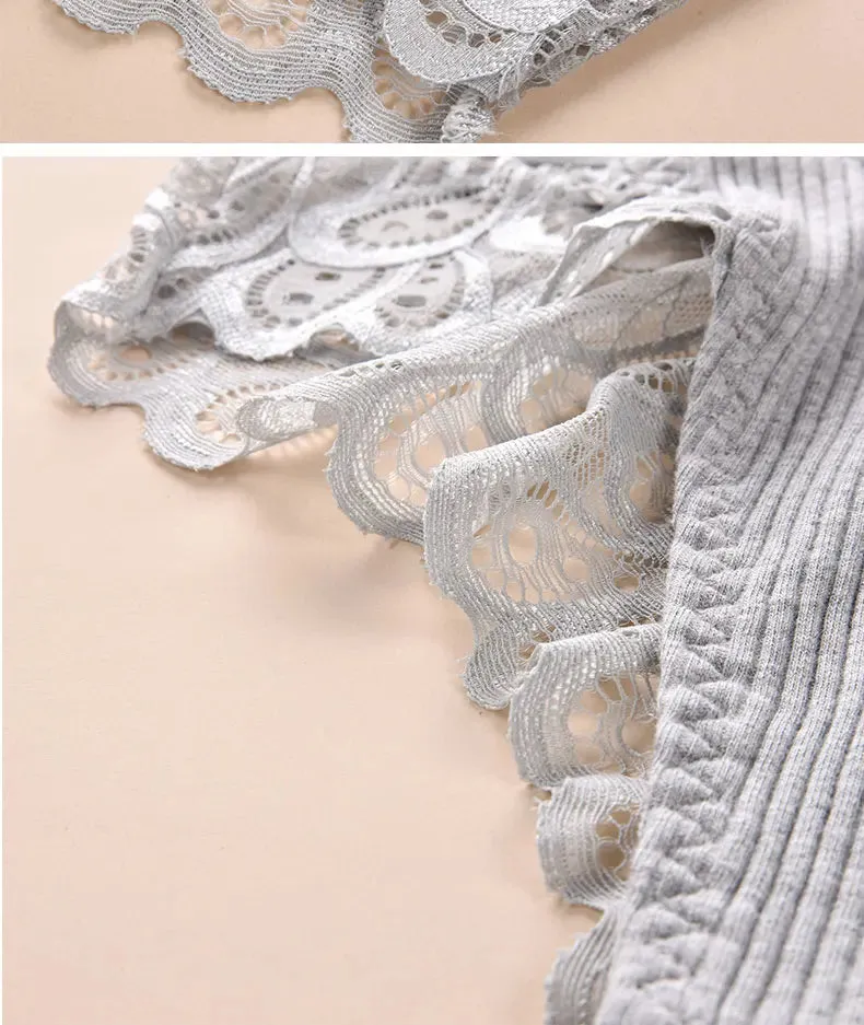 3/5Pcs Women Panties Plus Size Sexy Cotton Thong G-string Underwear Low-rise Female Briefs Ladies Underpants Solid Color Panties