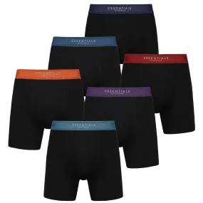 6PK Mens Boxer Premium Black - Contrast Wb
