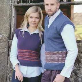 Adult Slipover with Fairisle Border Knitting Pattern (5809)