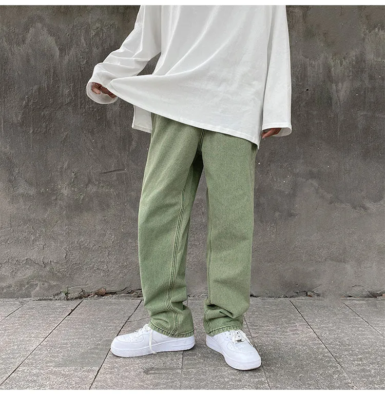 Aidase Purple Green jeans men Loose Stylish pants Hiphop clothing Big sizes xxxl 4xl 5xl Autumn Winter Spring Men's Jeans Pants