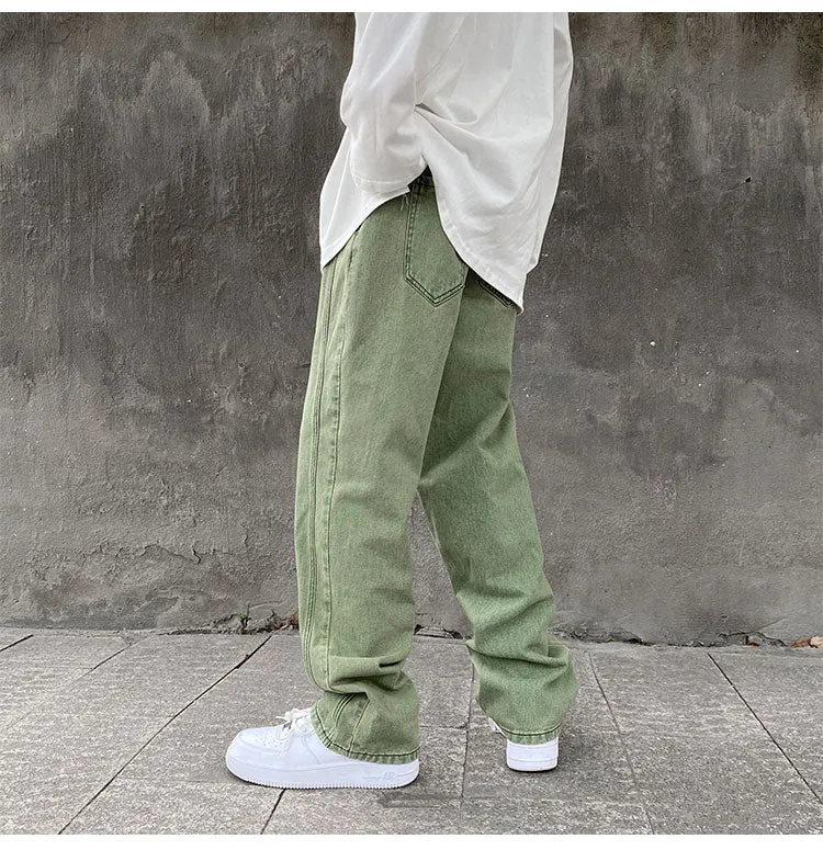 Aidase Purple Green jeans men Loose Stylish pants Hiphop clothing Big sizes xxxl 4xl 5xl Autumn Winter Spring Men's Jeans Pants