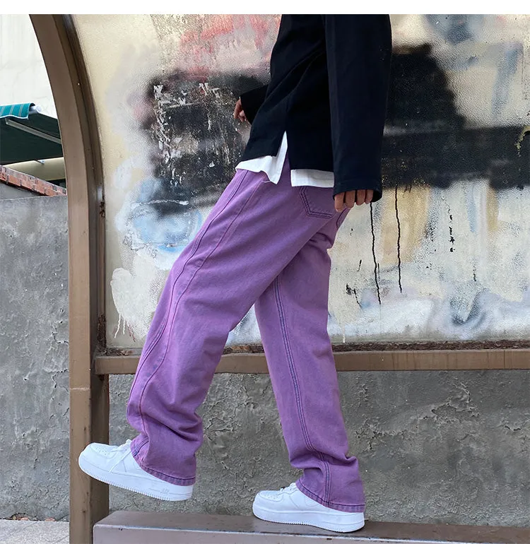 Aidase Purple Green jeans men Loose Stylish pants Hiphop clothing Big sizes xxxl 4xl 5xl Autumn Winter Spring Men's Jeans Pants