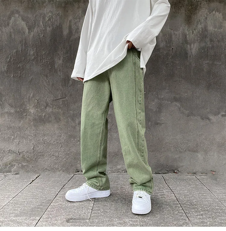 Aidase Purple Green jeans men Loose Stylish pants Hiphop clothing Big sizes xxxl 4xl 5xl Autumn Winter Spring Men's Jeans Pants