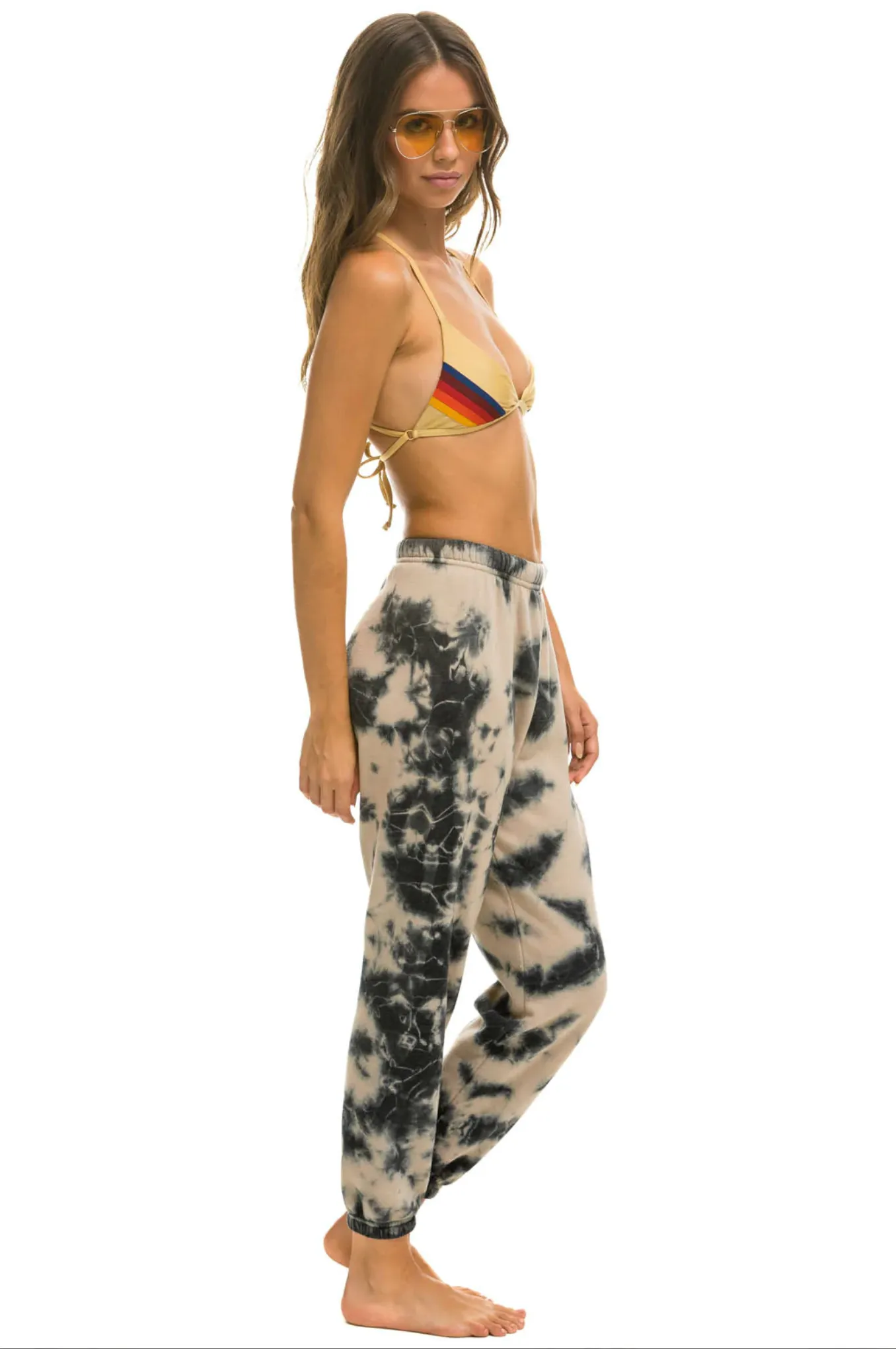 AVIATOR NATION HAND DYED SWEATPANTS - TIE DYE DUSTY