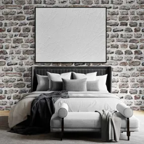 Big White Lines 140cm x 180cm White Textured Abstract Painting (SOLD)