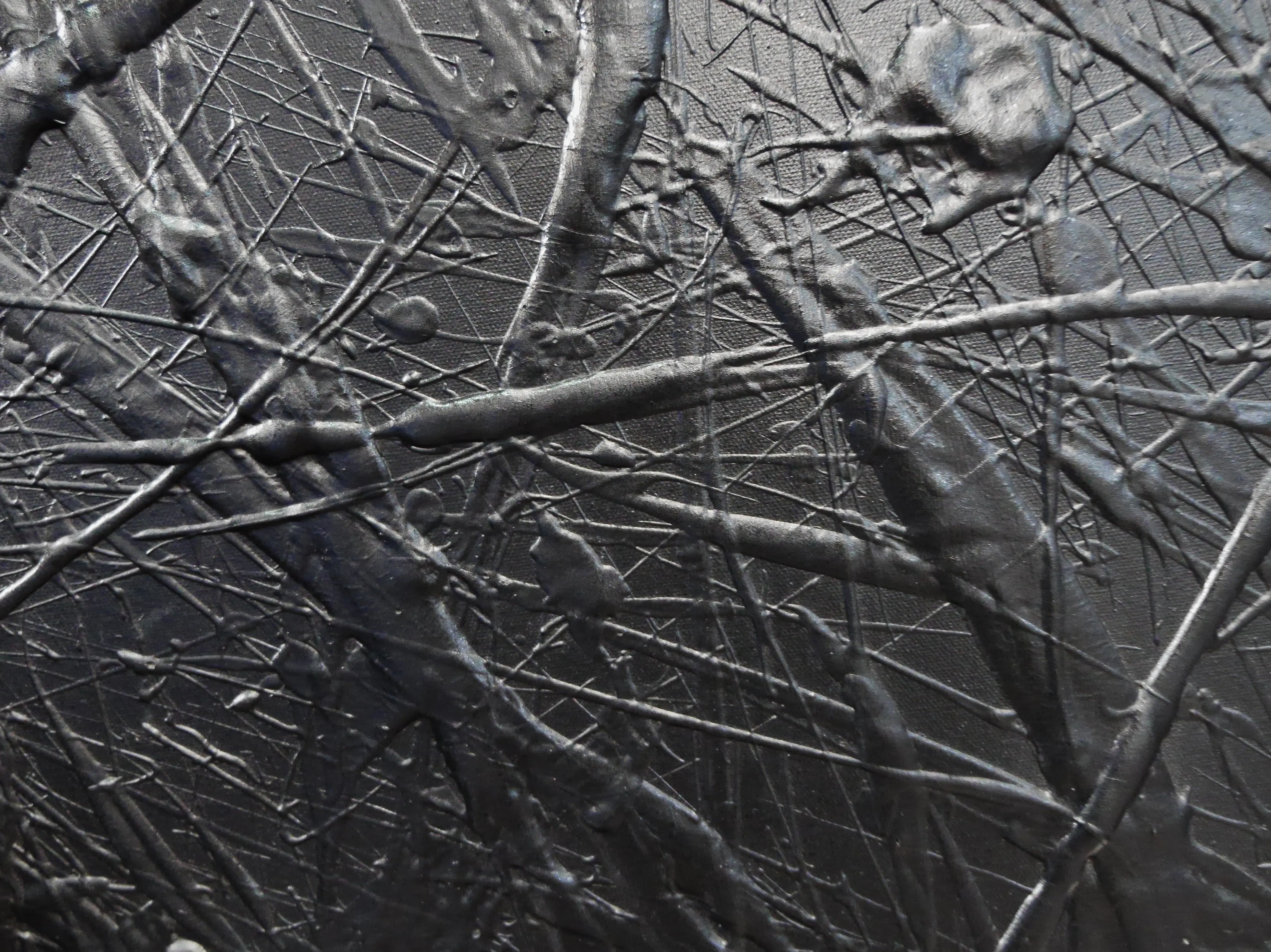 Black Lace 92cm x 60cm Black Textured Abstract Painting (SOLD)