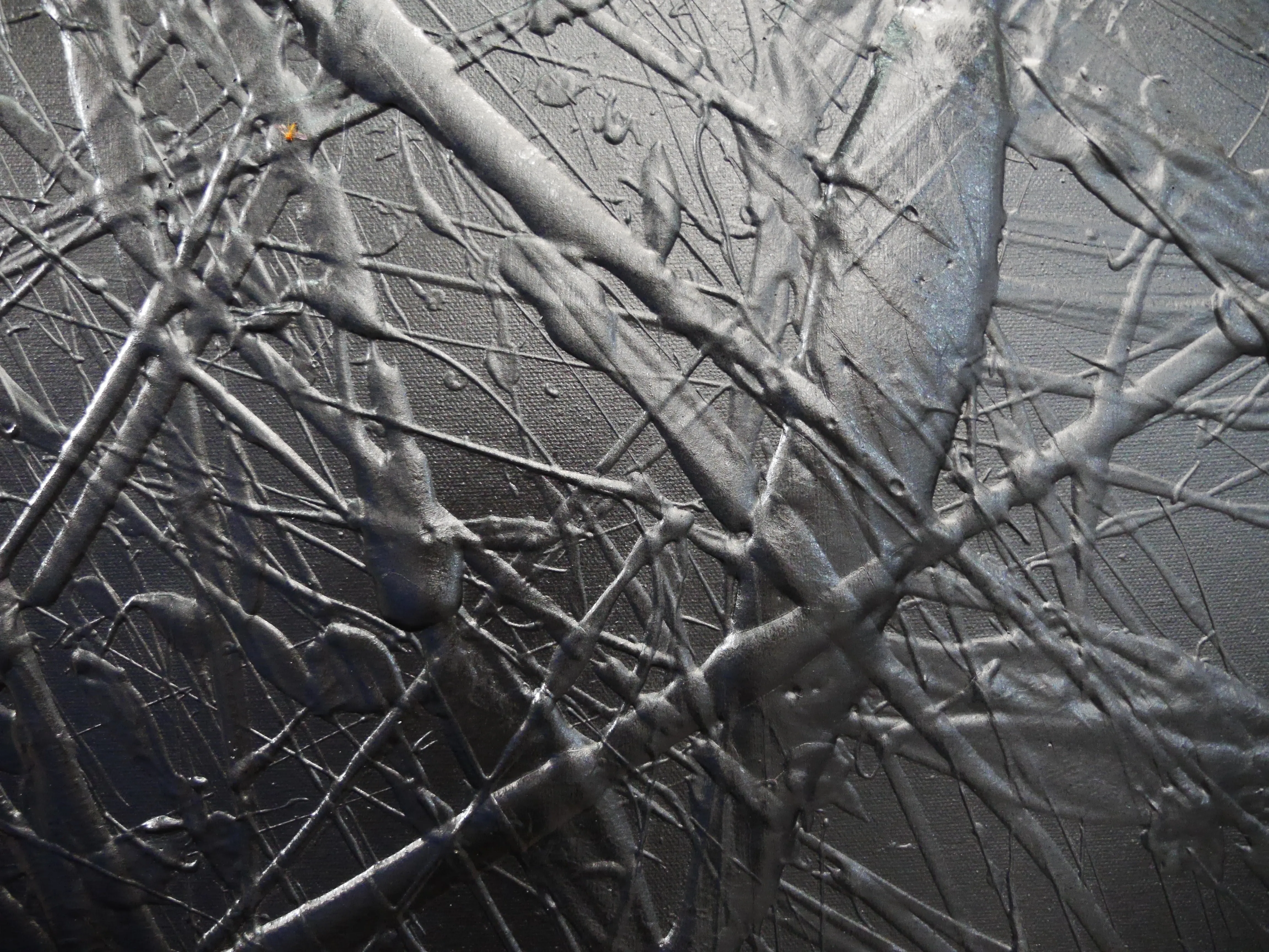 Black Lace 92cm x 60cm Black Textured Abstract Painting (SOLD)