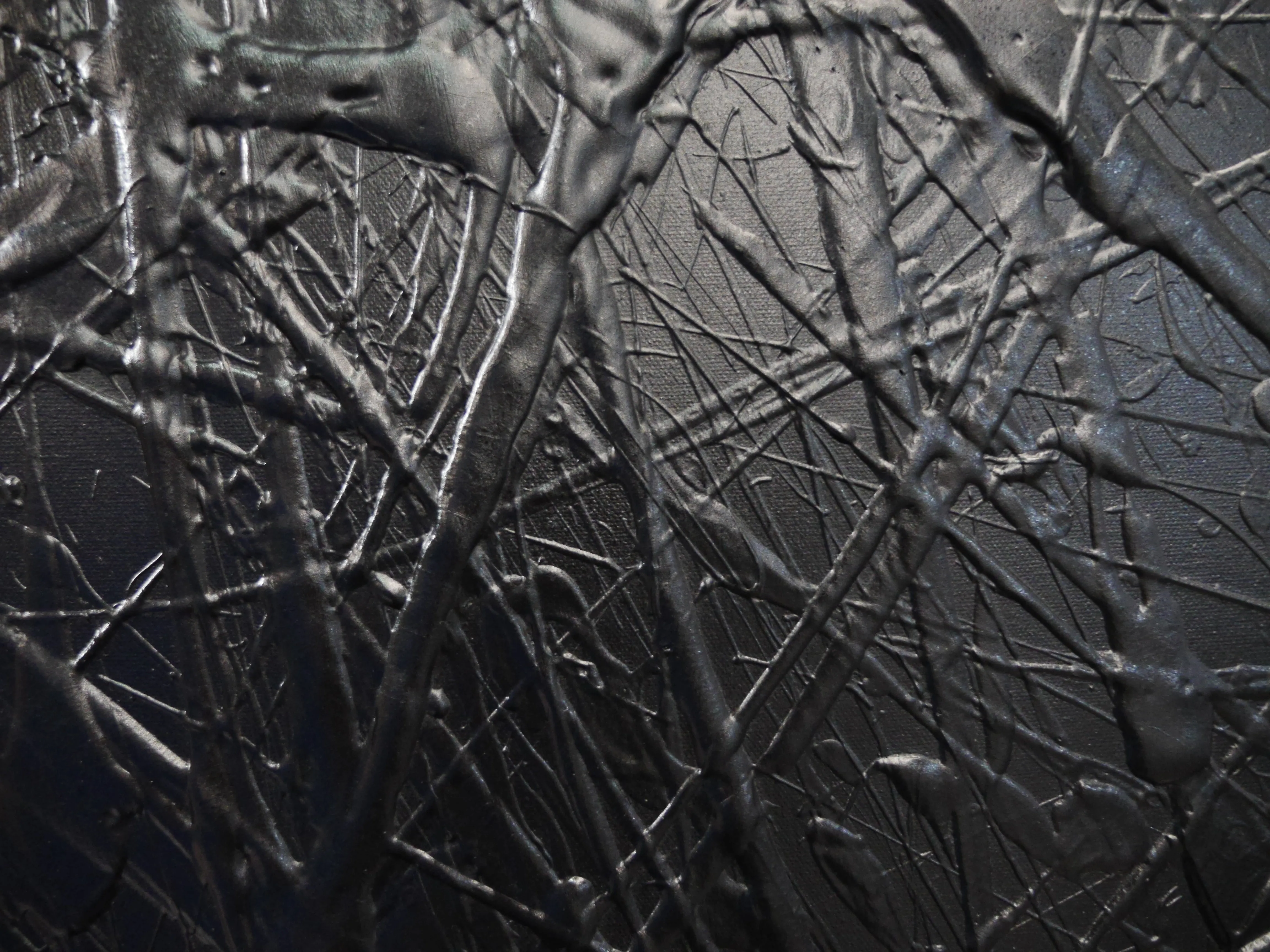 Black Lace 92cm x 60cm Black Textured Abstract Painting (SOLD)