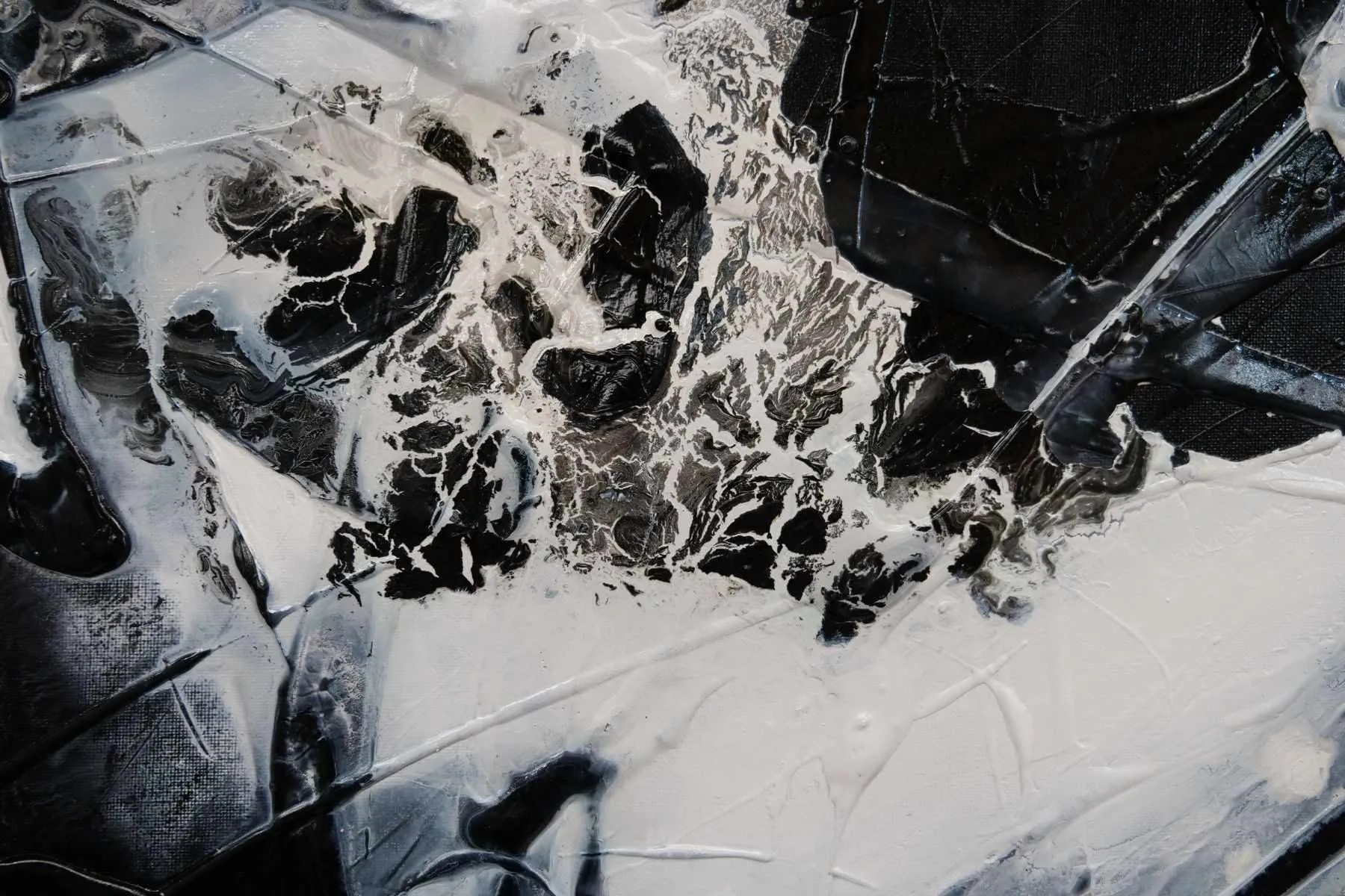 Black Sugar 160cm x 100cm Black White Textured Abstract Painting (SOLD)