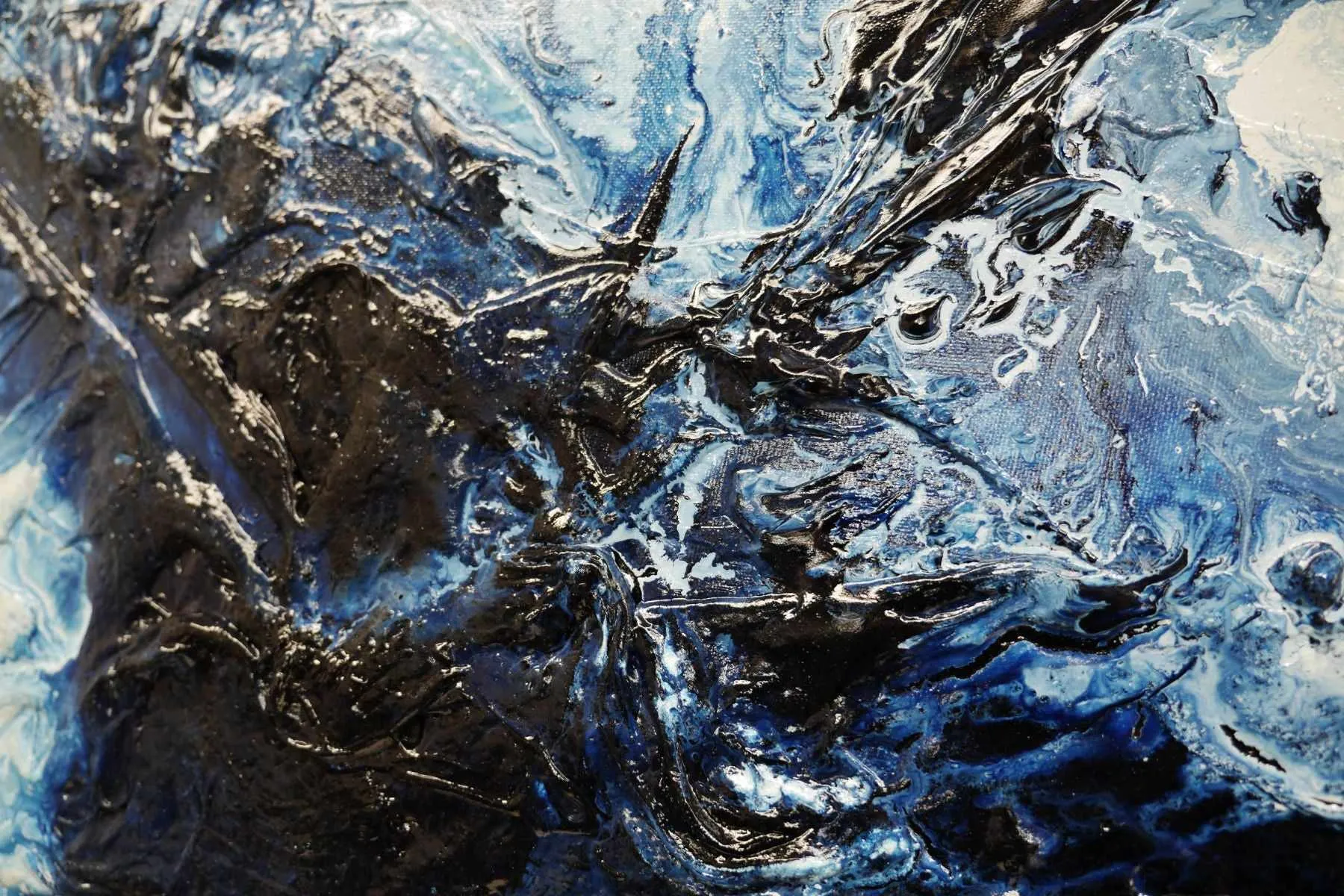 Blue Gemini 160cm x 100cm Blue White Textured Abstract Painting (SOLD)