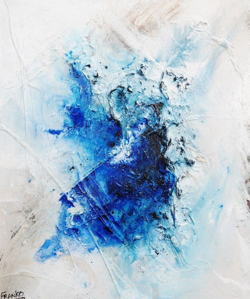 Blue Tides 120cm x 100cm Blue Abstract Painting (SOLD)