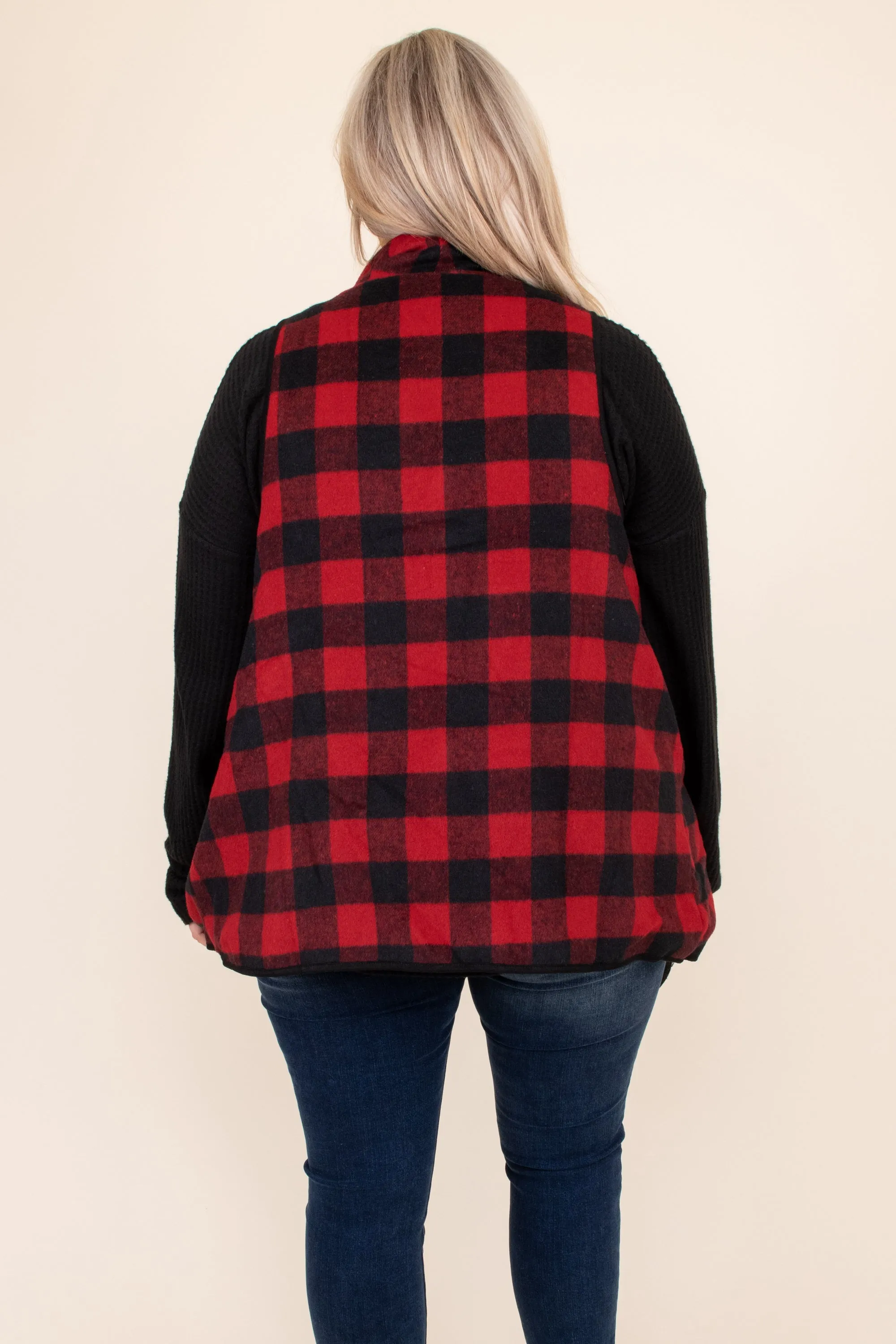Blustery Night Vest, Black-Red
