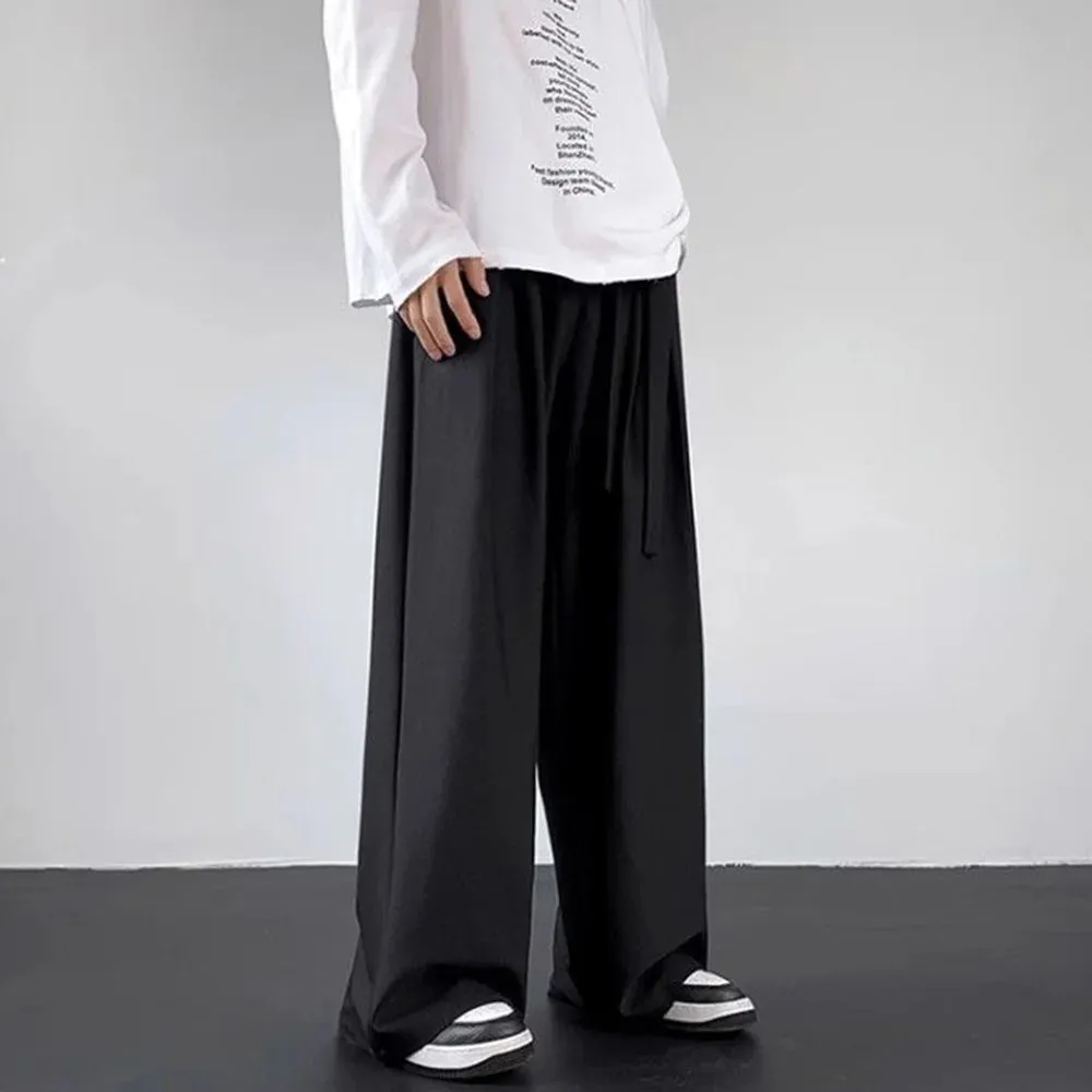 Bonsir Mens Y2k Japanese Belt Casual Trousers Streetwear Daily Niche Personality Versatile Comfortable Straight Pants Men 2024 New