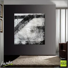 Brainwashed 100cm x 100cm Grey Black Abstract Painting (SOLD)