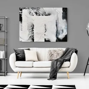 Carbon Fibre 140cm x 100cm Black White Textured Abstract Painting (SOLD)