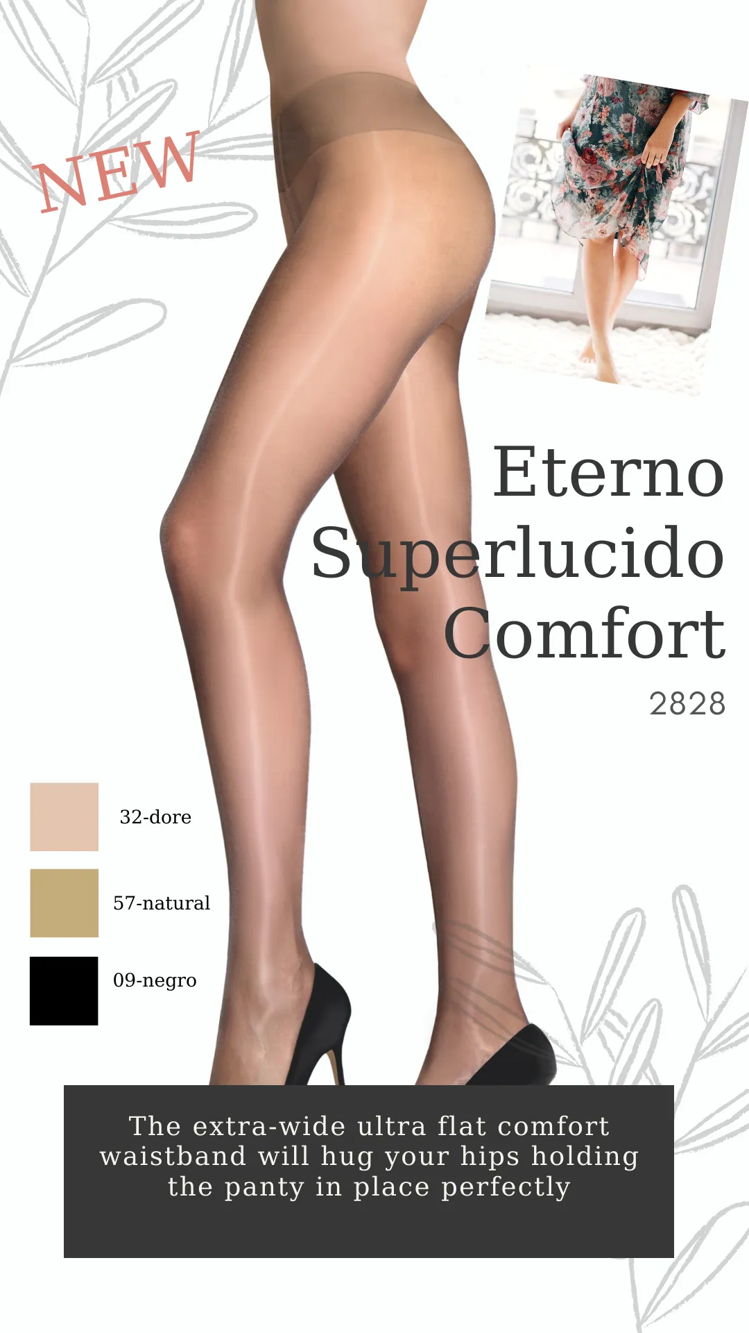 Cecilia De Rafael Eterno Superlucido Comfort Top 20 Denier Tights