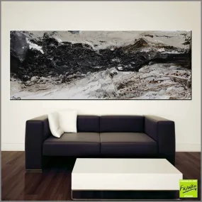 Changed 160cm x 60cm Grey Black Textured Abstract Painting (SOLD)