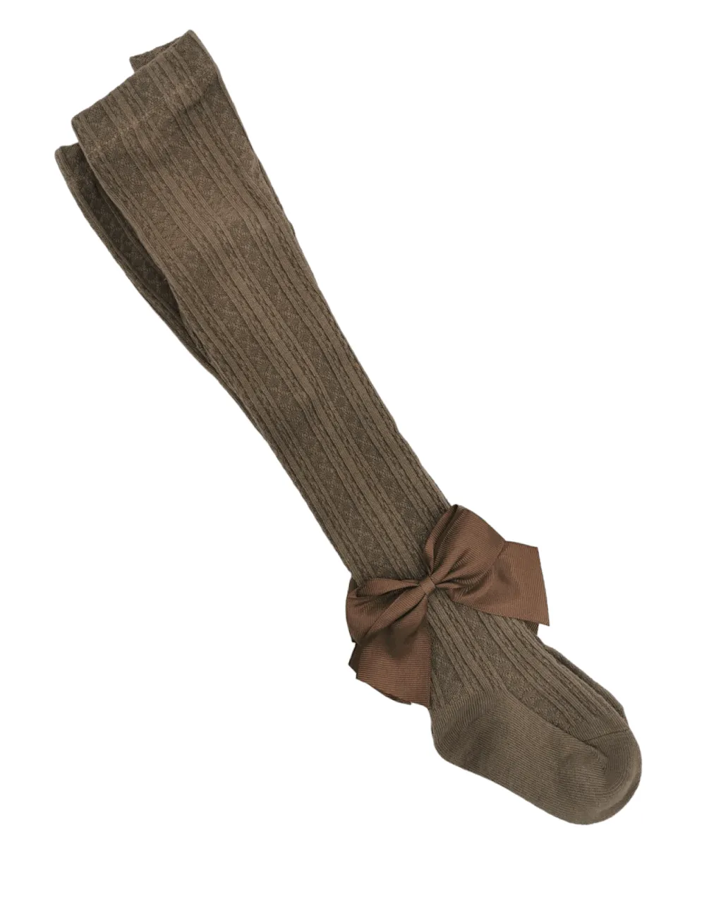 Chocolate brown Ankle Tights With Bow