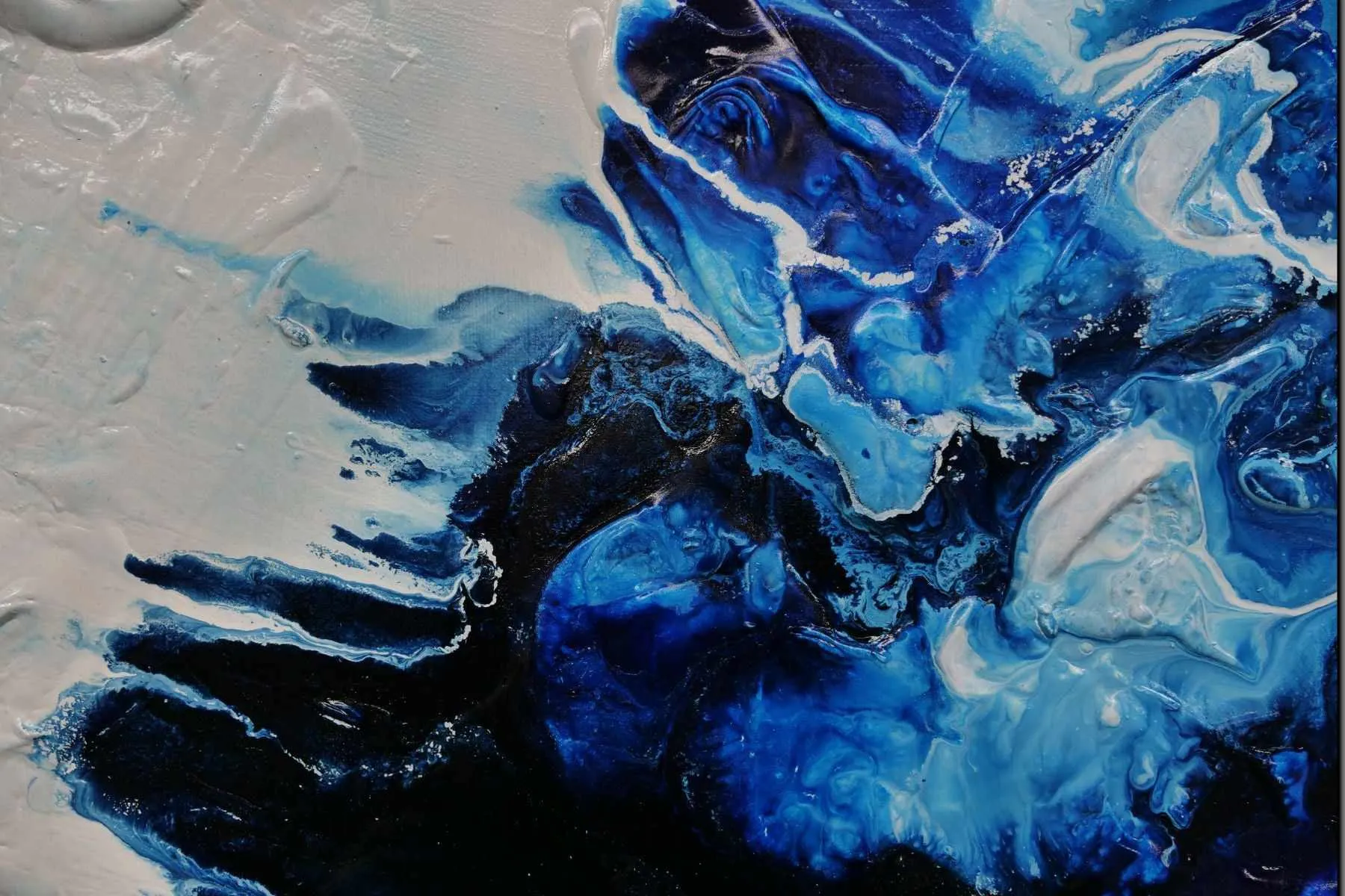 Coastal Existence 270cm x 120cm Blue White Textured Abstract Painting (SOLD)