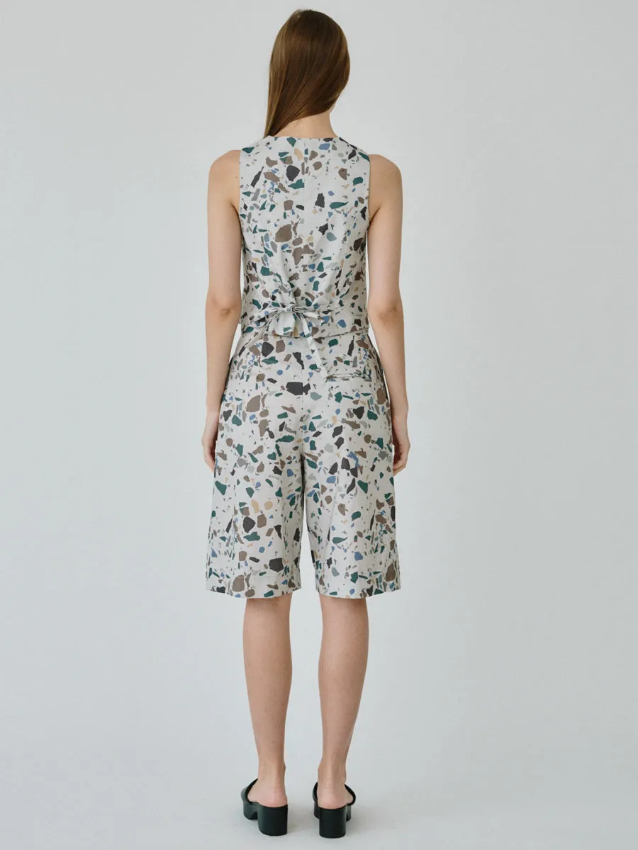 Daphne Waistcoat Top in Terrazzo
