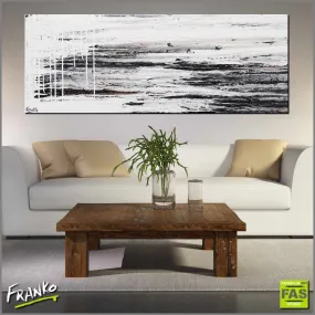 Decayed Jazz 160cm x 60cm White Black Abstract Painting (SOLD)