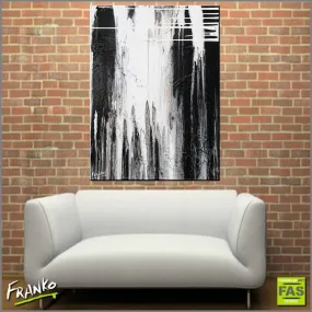 Decayed Moments 75cm x 100cm White Black Abstract Painting (SOLD)