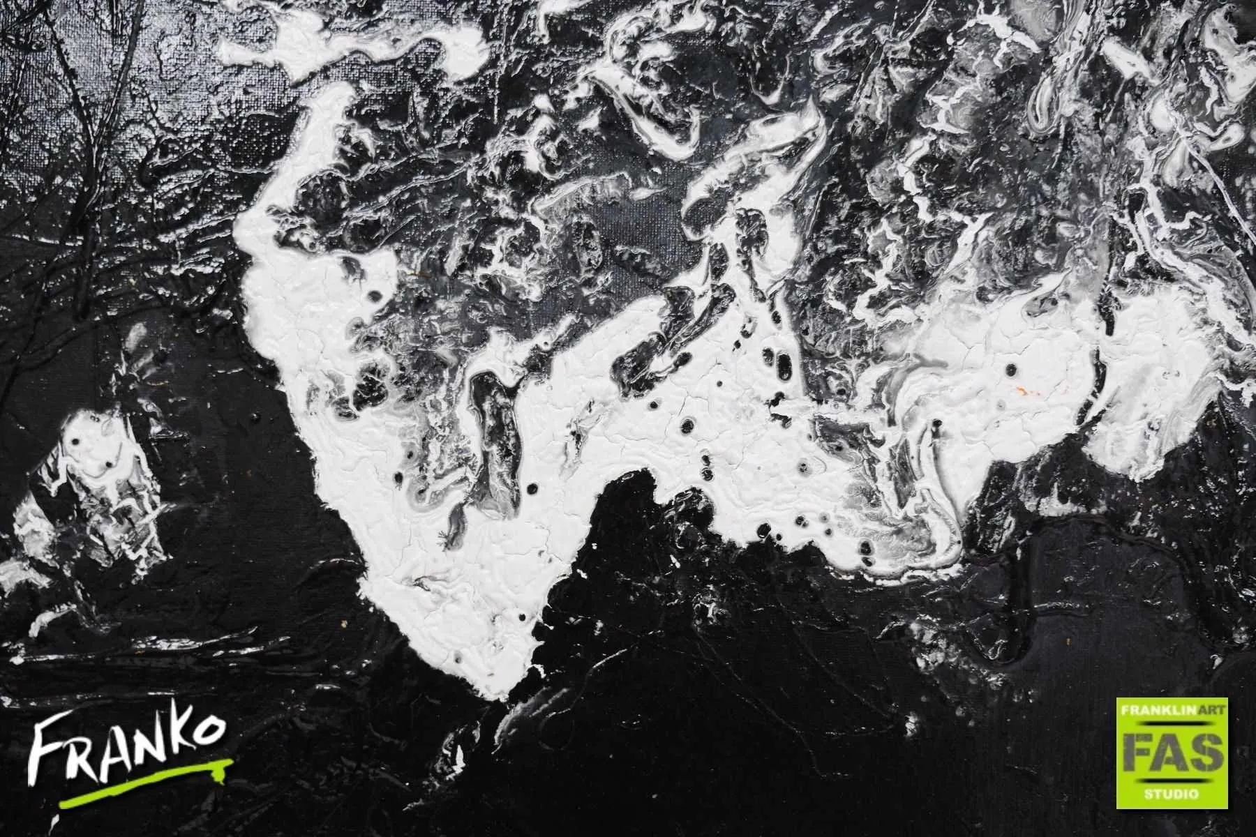 Deep Dark Nights 120cm x 120cm Black Abstract Painting (SOLD)
