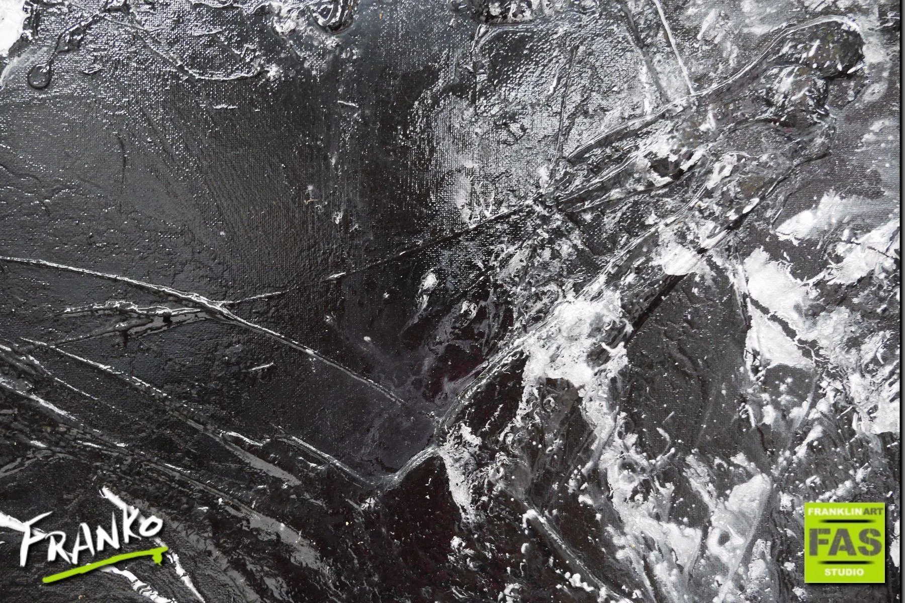 Deep Dark Nights 120cm x 120cm Black Abstract Painting (SOLD)