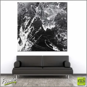 Deep Dark Nights 120cm x 120cm Black Abstract Painting (SOLD)