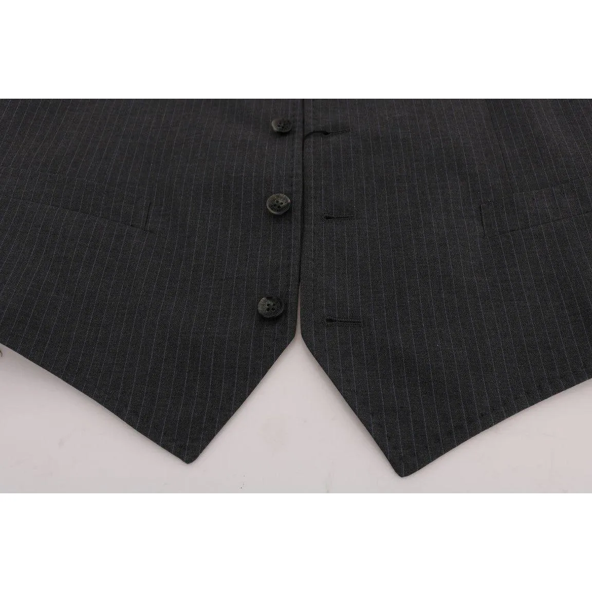 Dolce & Gabbana Elegant Gray Striped Waistcoat Vest