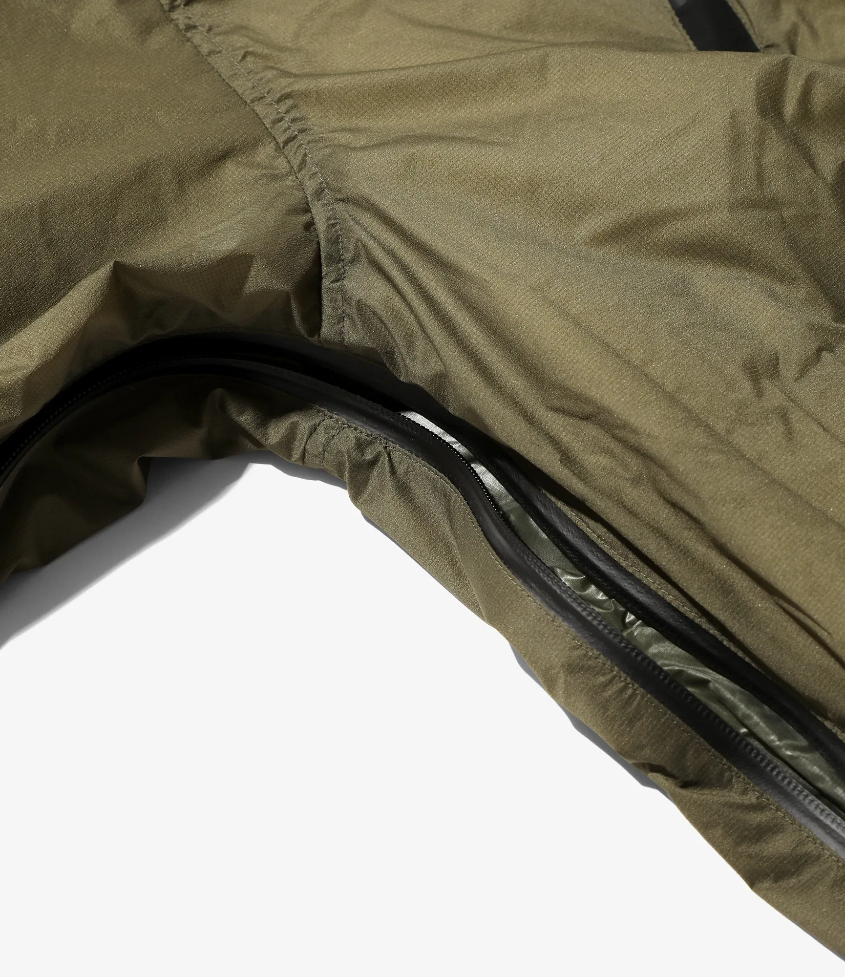 Down Zip Coat – Olive Ripstop Nylon