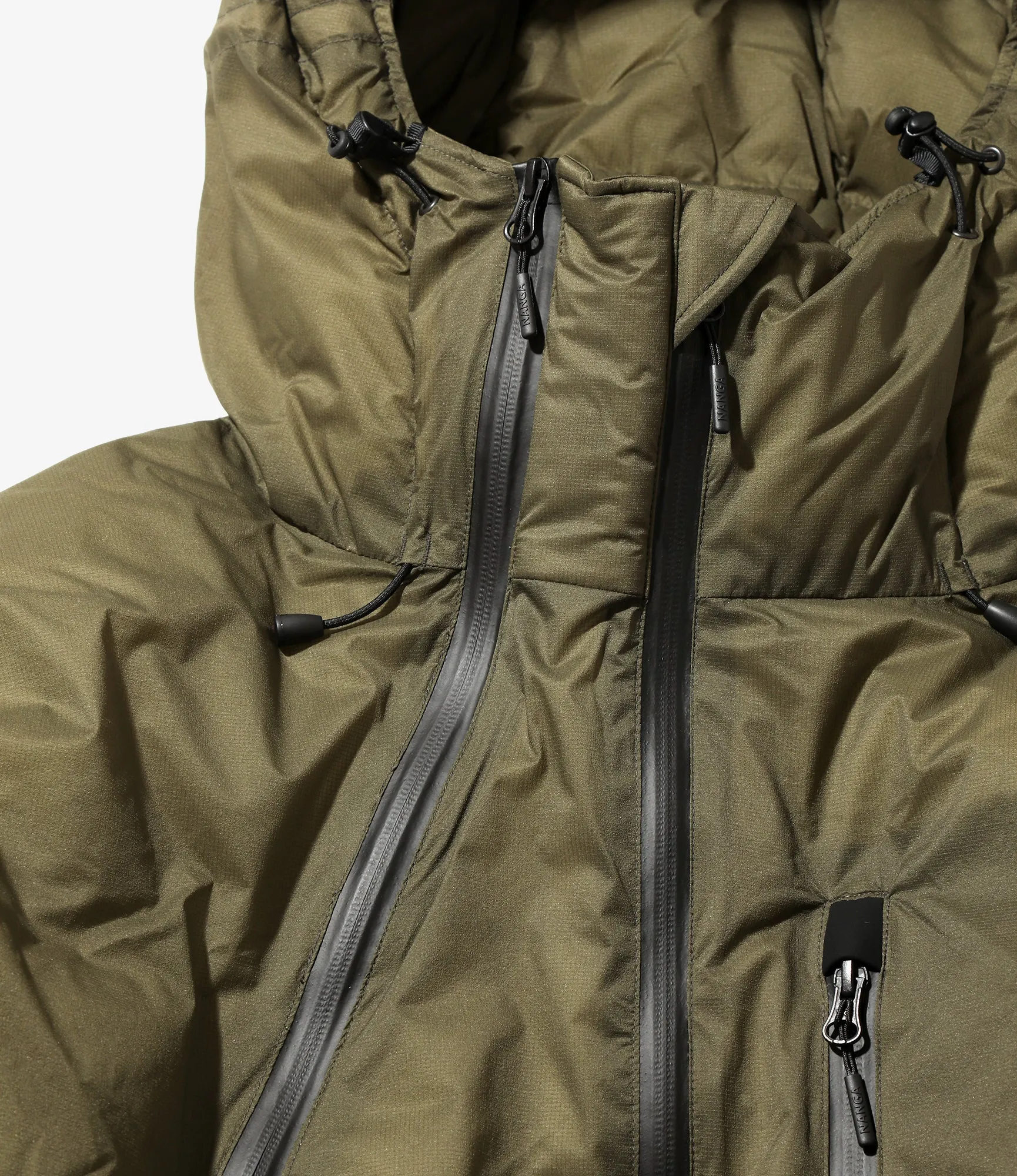 Down Zip Coat – Olive Ripstop Nylon
