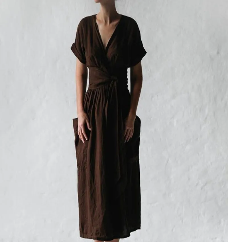 Dunnmall Moment of Yourself Wrap Midi Dress