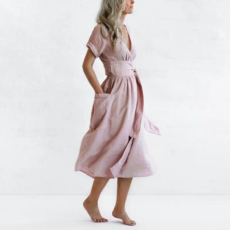 Dunnmall Moment of Yourself Wrap Midi Dress