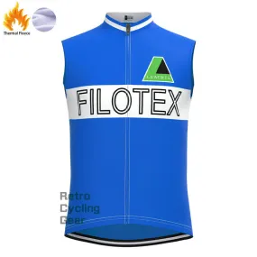 Filotex Bright Blue Fleece Retro Cycling Vest