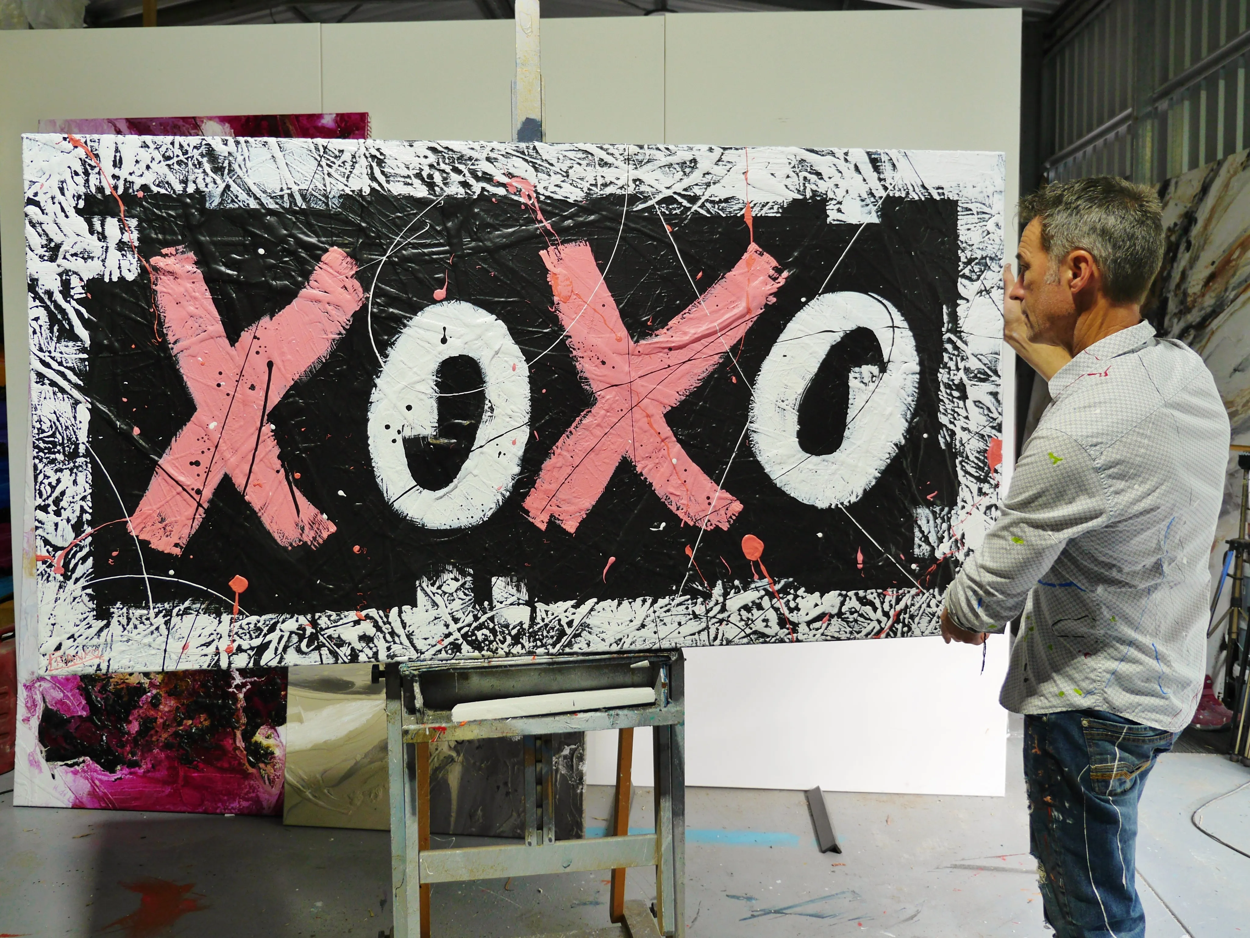 Free Lovin 190cm x 100cm Textured Urban Pop Art Painting (SOLD)