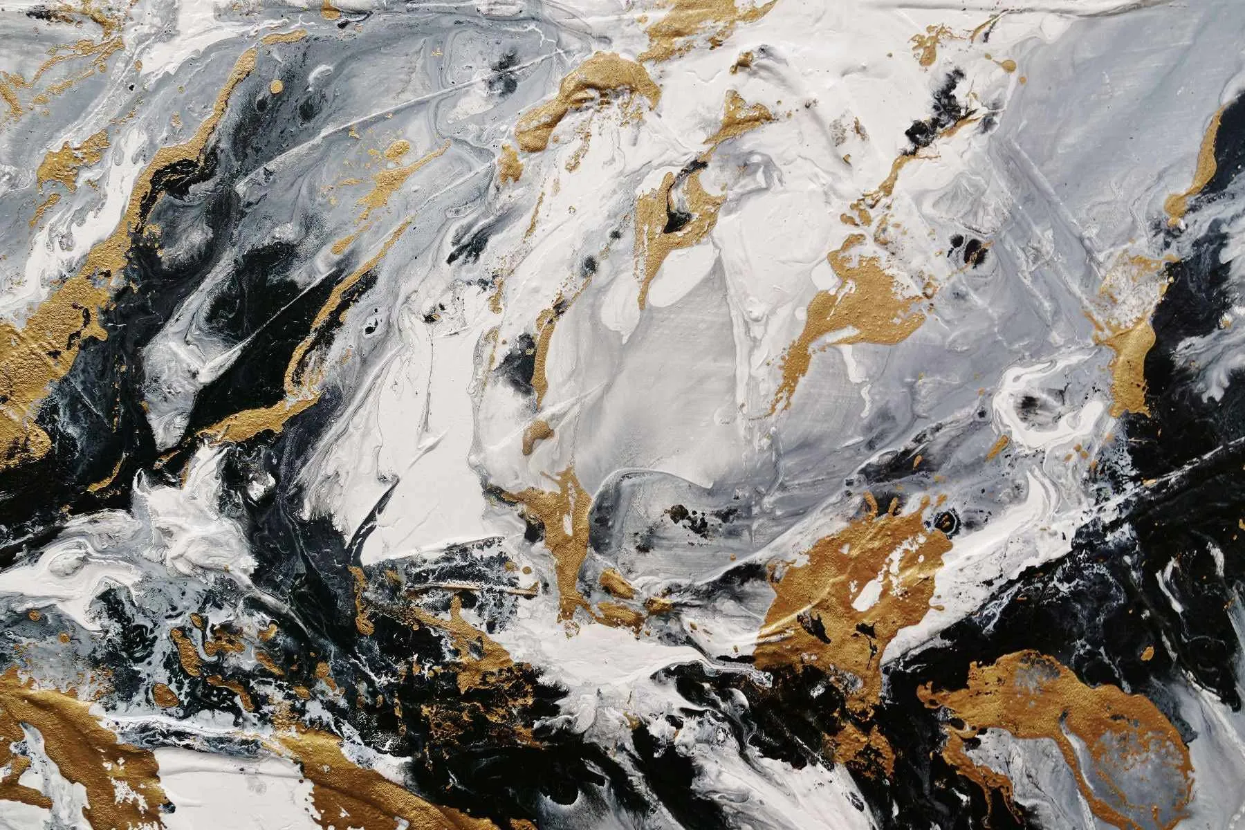 Golden Ransom 200cm x 80cm Gold White Black Textured Abstract Painting (SOLD)
