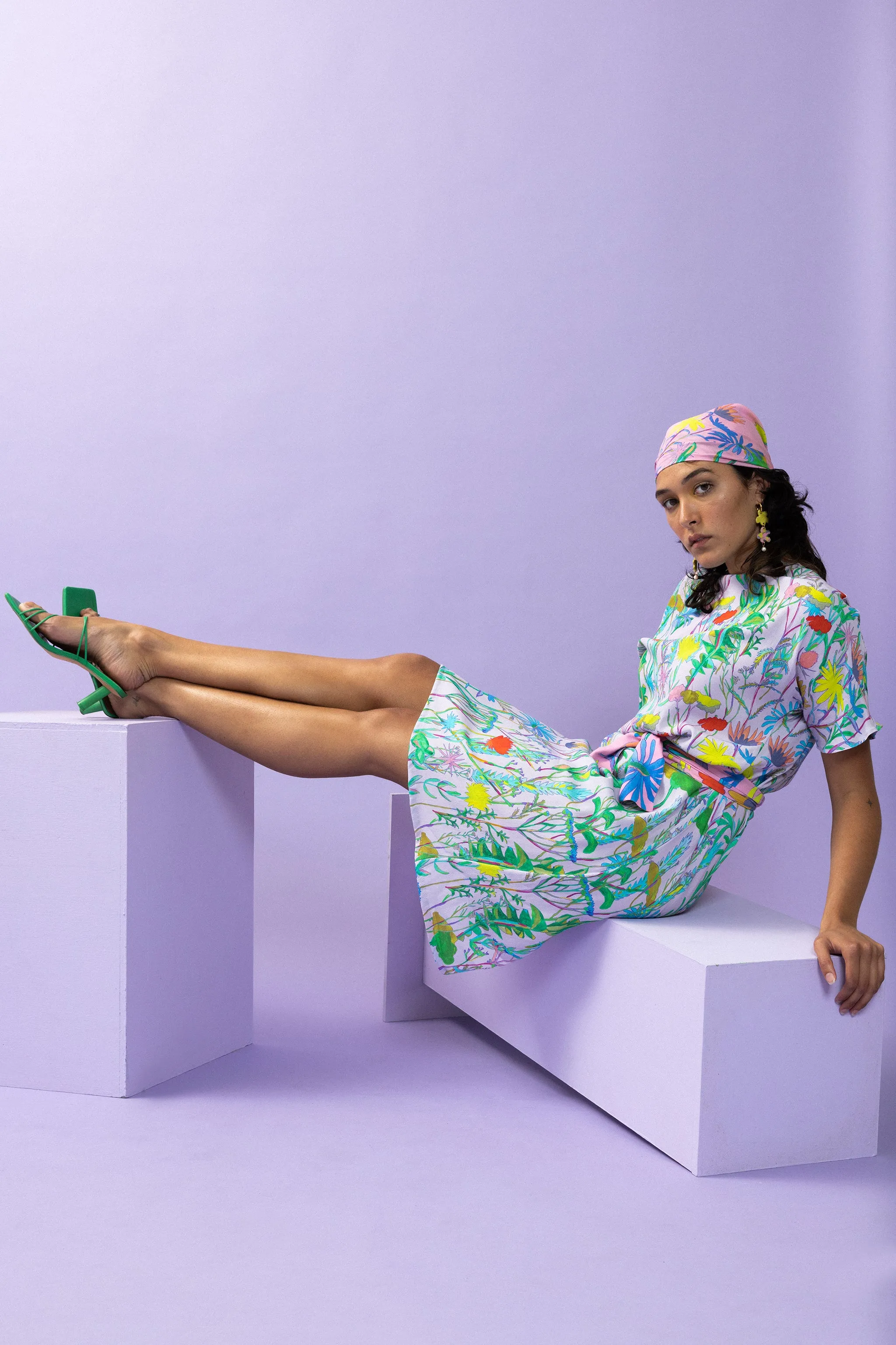 Highlands Floral Lilac T-Dress