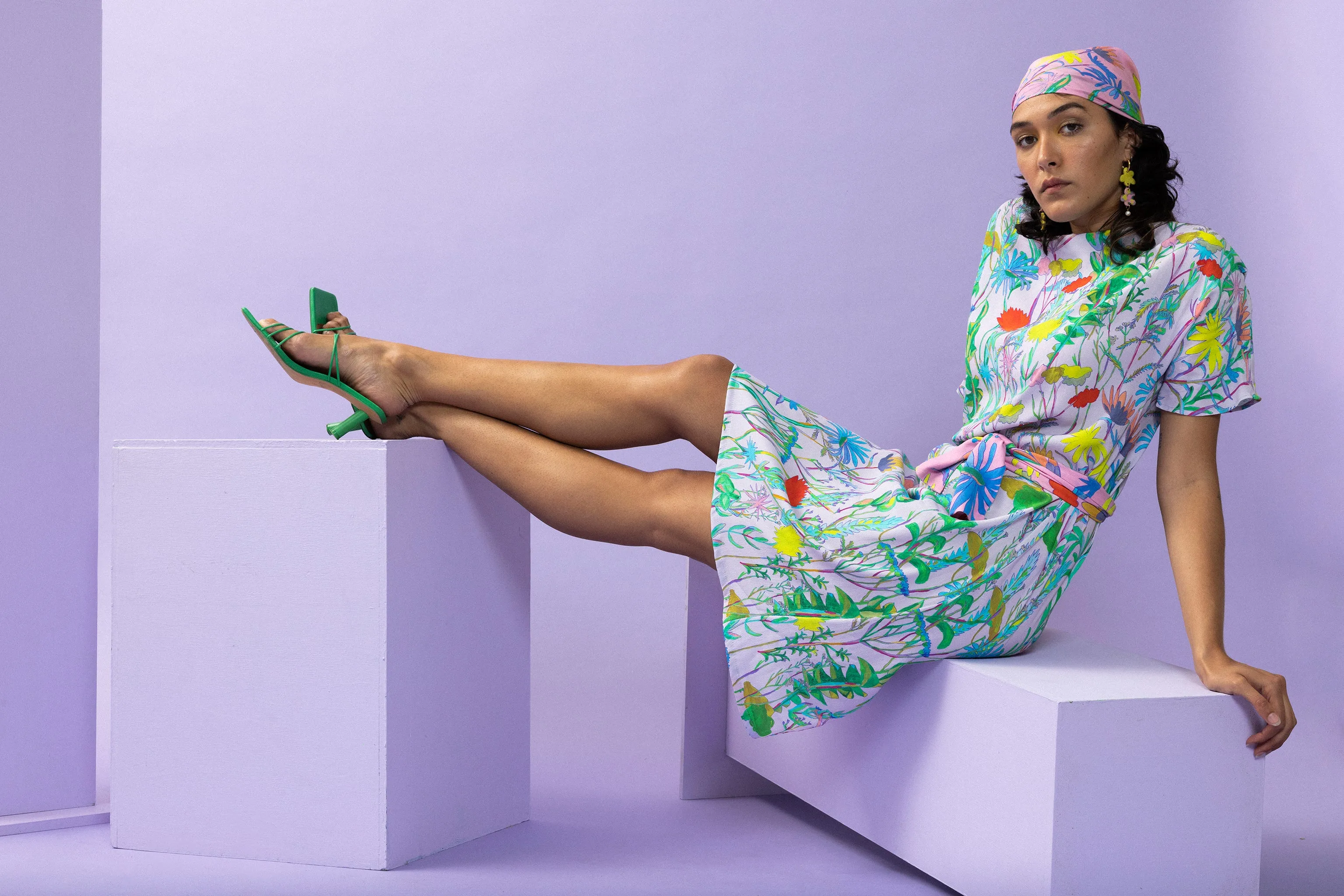 Highlands Floral Lilac T-Dress