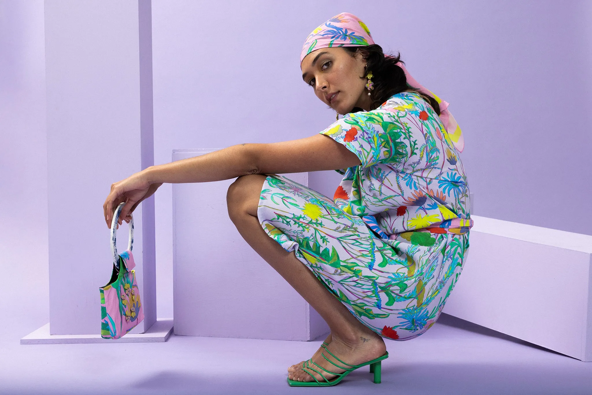 Highlands Floral Lilac T-Dress