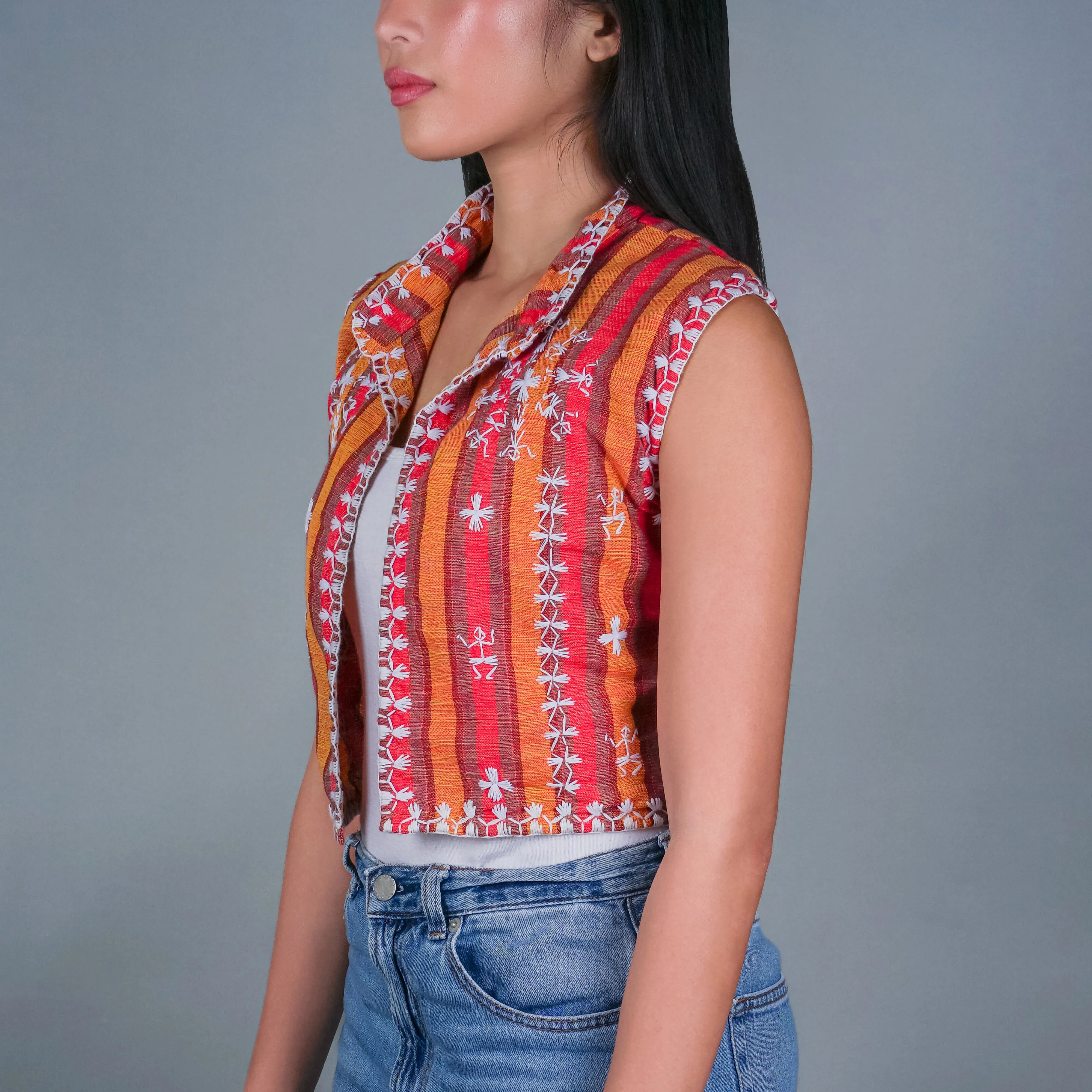 Itneg Hand Embroidered Cropped Vest