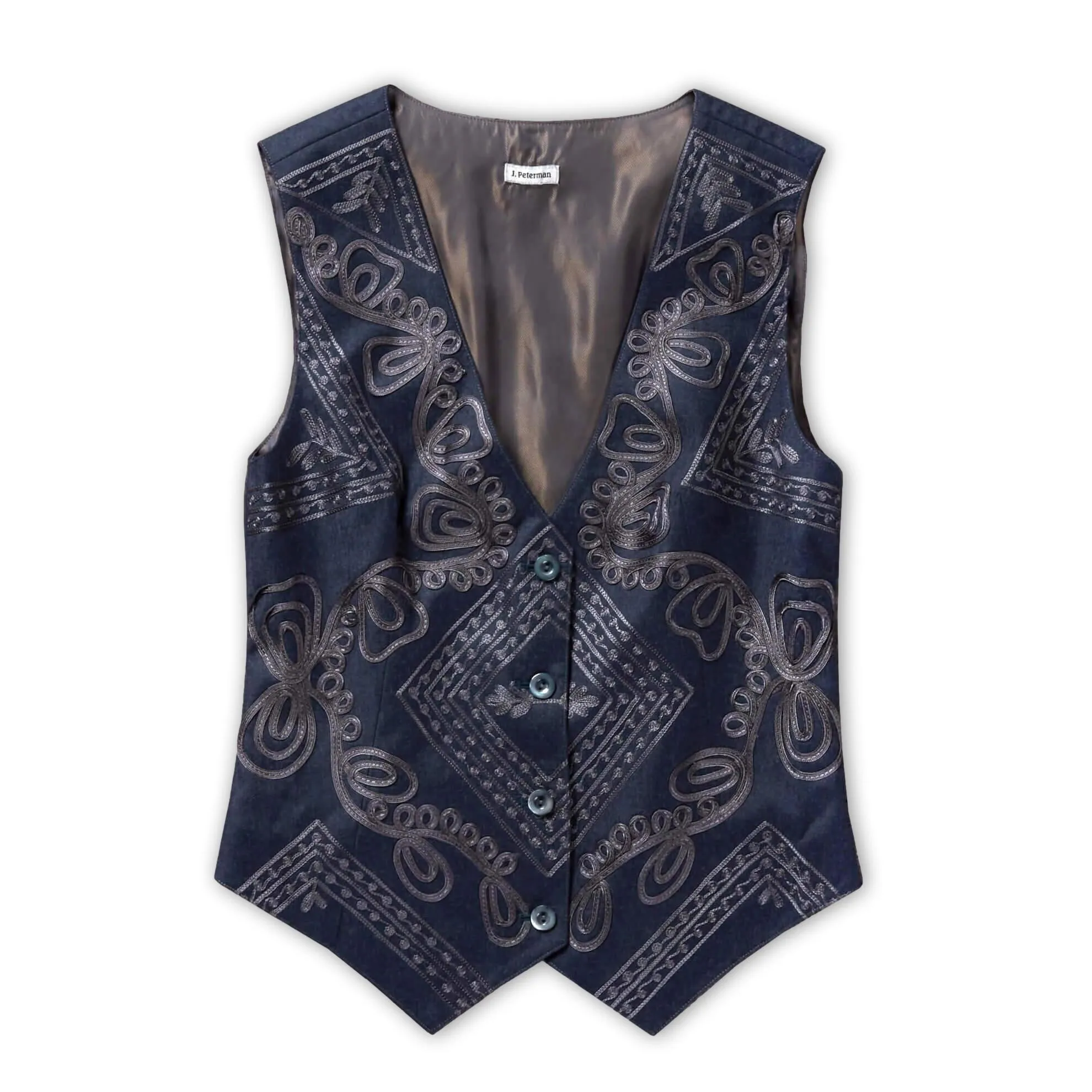 J. Peterman Women's Classic Fit Soutache Vest