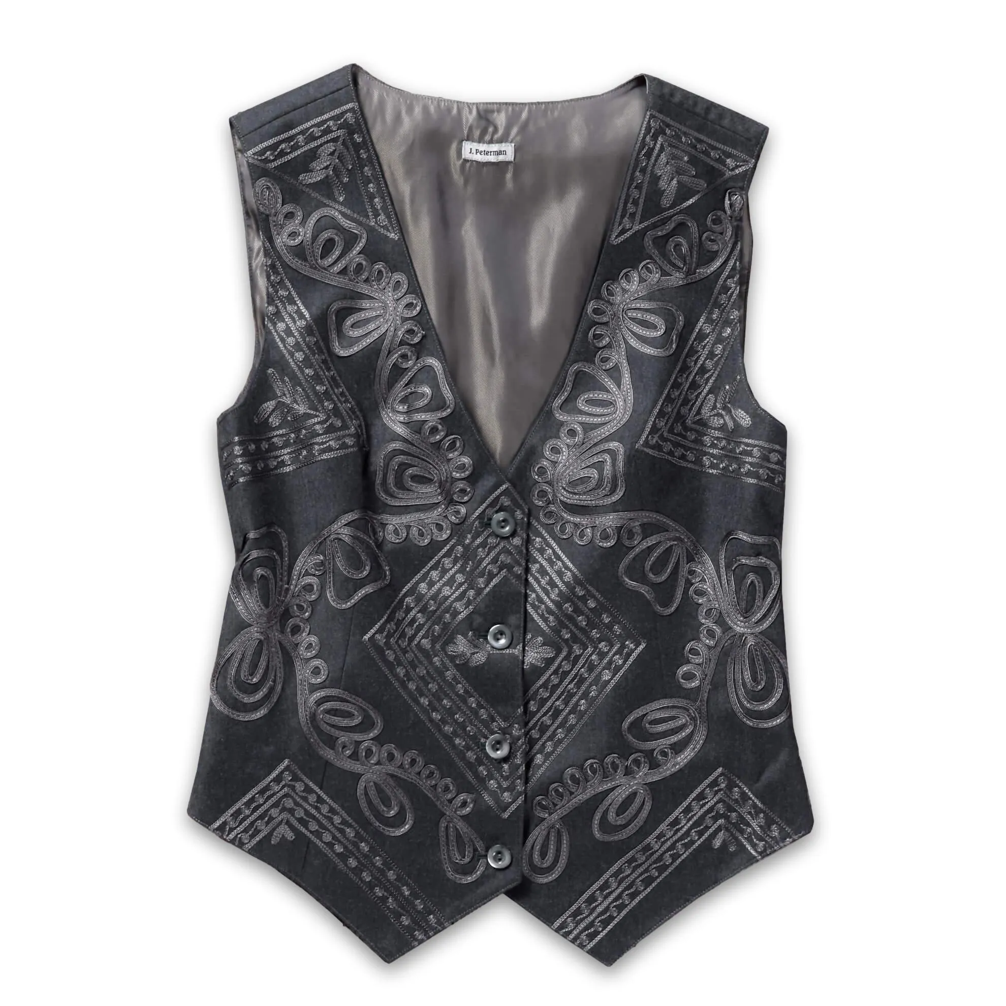 J. Peterman Women's Classic Fit Soutache Vest