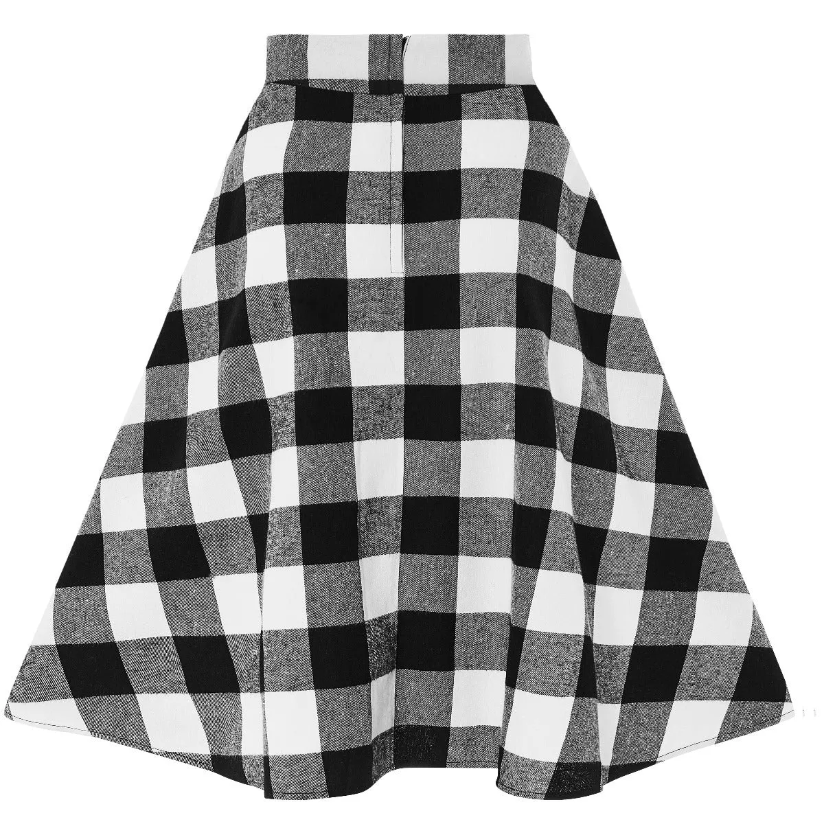 Joyce Monochrome Check Swing Skirt