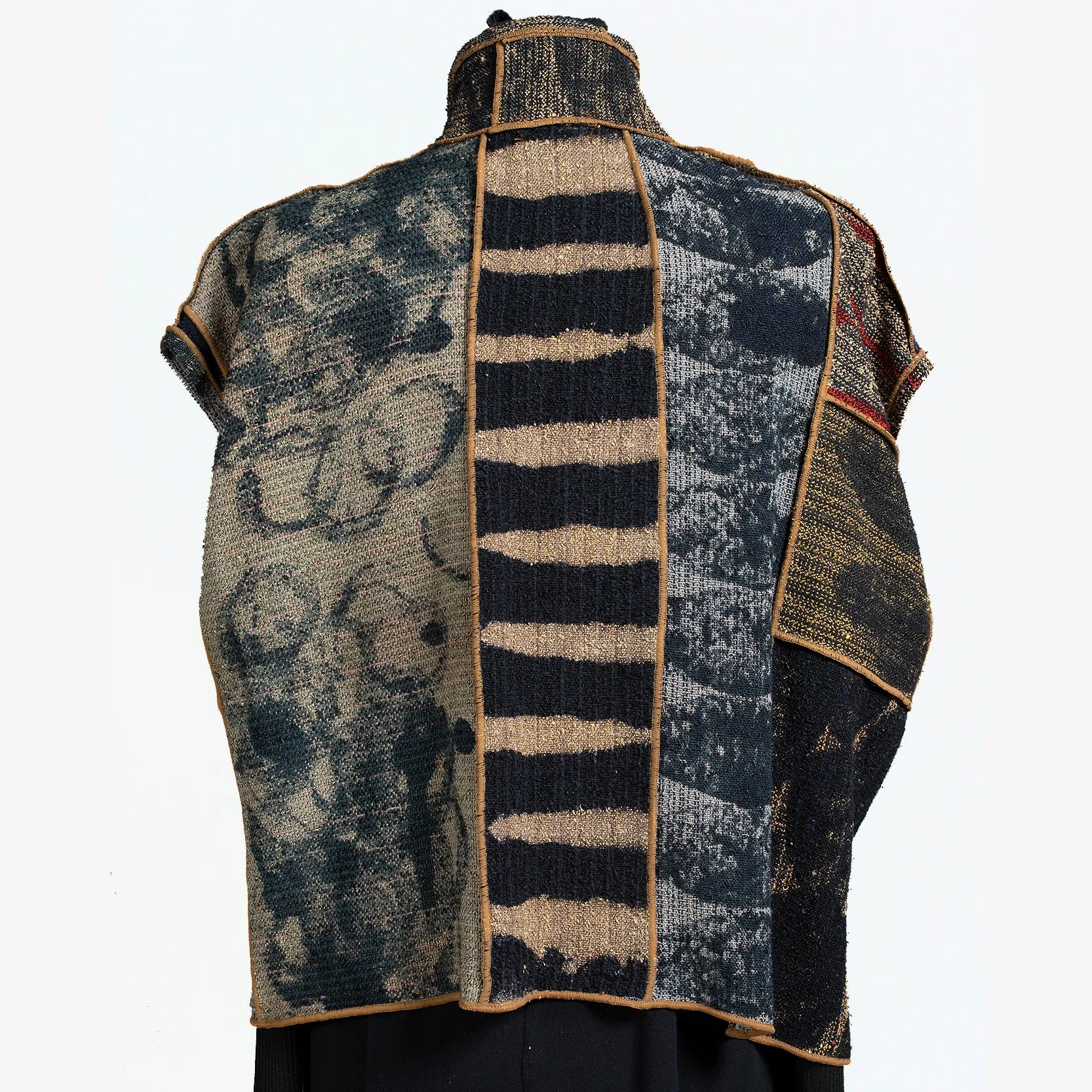 Judith Bird Vest, Short, Black/Green/Red/Tan/Blue, L